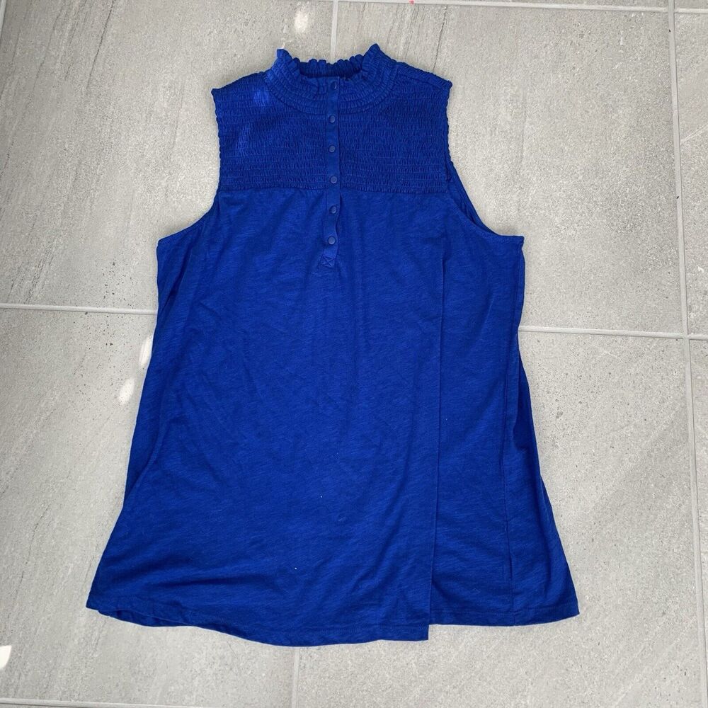 Torrid Womens Royal Blue High Neck Blouse Top Shirt Size L NWT Office, Work, Cas